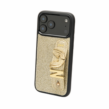 Görseli Galeri görüntüleyiciye yükleyin, UMBI GLAM. Kişiselleştirilebilir Deri iPhone Kılıfı - YILDIZ TOZU GOLD - SİMLİ