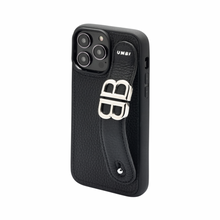 Upload image to Gallery viewer, YOUZ. Kişiselleştirilebilir Deri iPhone Kılıfı - Black/Silver